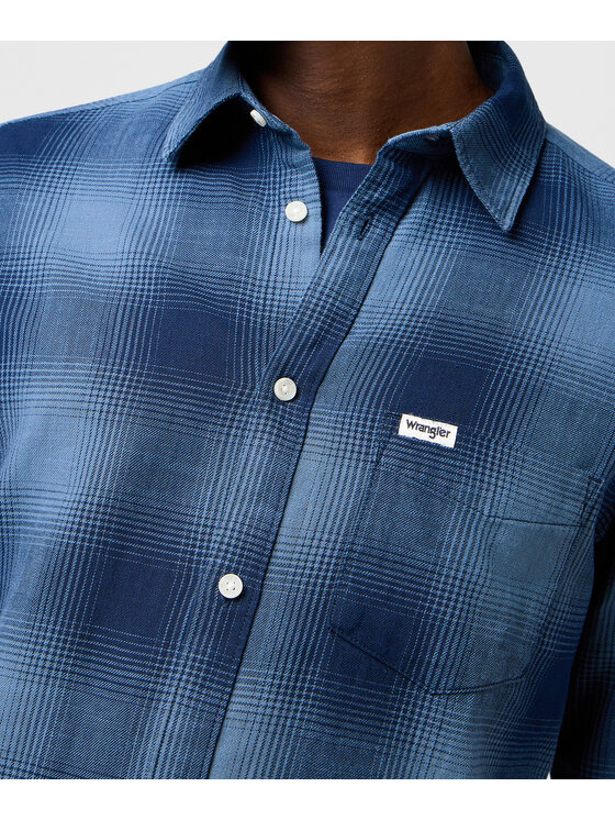 Wrangler Wrangler Koszula 112371653 Niebieski Regular Fit