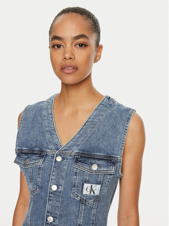 Calvin Klein Jeans Calvin Klein Jeans Džínsové šaty J20J223712 Modrá Slim Fit