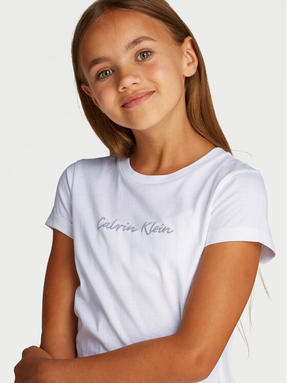 Calvin Klein Jeans Calvin Klein Jeans T-shirt Script Logo IG0IG02857 Bijela Slim Fit
