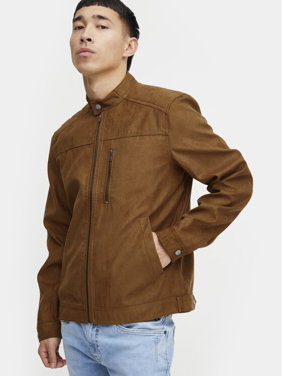 Blend Blend Bunda z imitace kůže 20716626 Hnědá Regular Fit