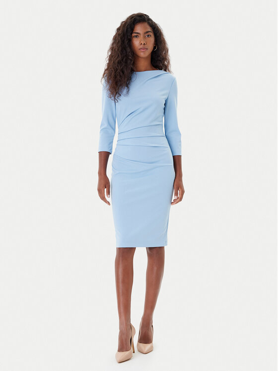 Rinascimento Rinascimento Rochie cocktail CFC0126154003 Albastru celest Slim Fit