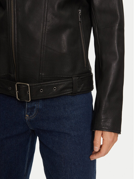HUGO Hugo Geacă de piele Lowis-5 50521018 Negru Regular Fit