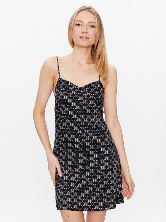 KARL LAGERFELD Camicia da notte 225W2135 Nero Regular Fit, taglia : S