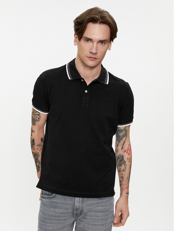 Geox Geox Polokošile M4510Q T2649 F9000 Černá Regular Fit