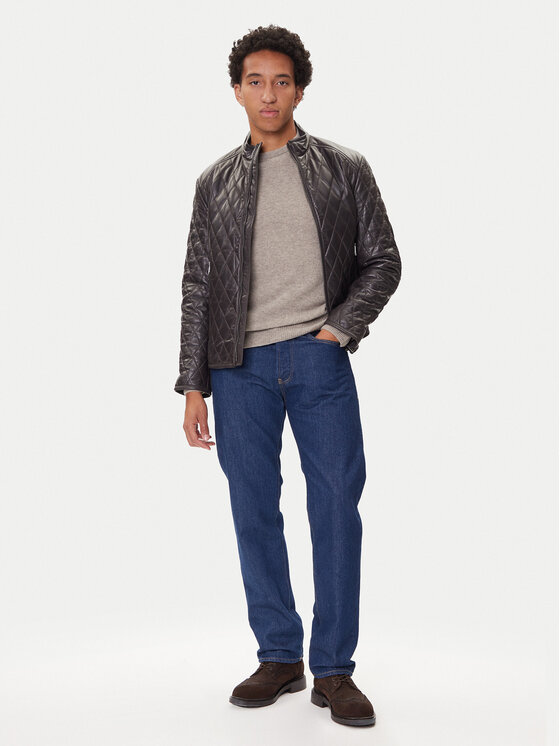 JOOP! JOOP! Usnjena jakna 17 Boys 1500150 80000851 Rjava Regular Fit