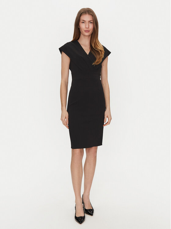 Rinascimento Rinascimento Koktejlové šaty CFC0122760003 Černá Regular Fit