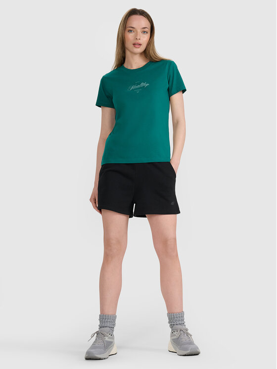 4F 4F T-Shirt MIDSHOP TEXTILE Turkusowy Regular Fit