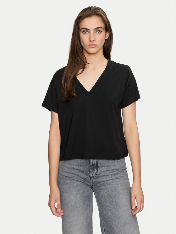 Sisley Tričko 3QU4L400L Čierna Regular Fit