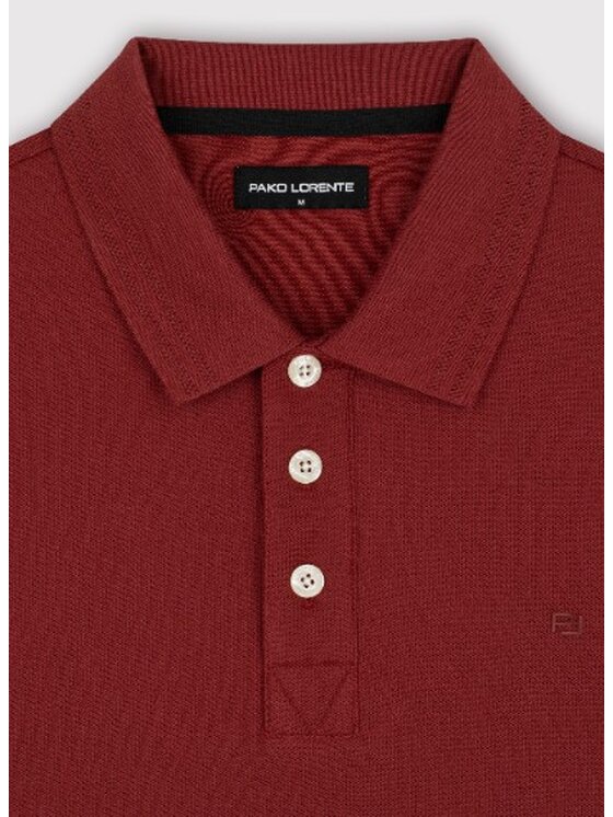 Pako Lorente Pako Lorente Polo P25WF-TX-004 Bordowy Classic Fit