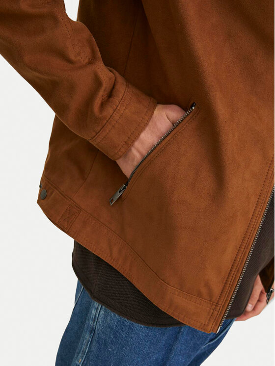 Jack & Jones Jack & Jones Kurtka z imitacji skóry Rocky 12147218 Brązowy Regular Fit