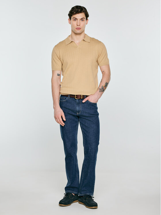 BIG STAR BIG STAR Sweter MATISONIS Beżowy Basic Fit