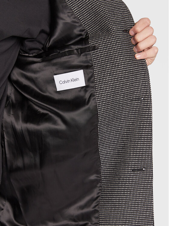 Calvin Klein Calvin Klein Płaszcz wełniany Statement K10K109952 Czarny Regular Fit