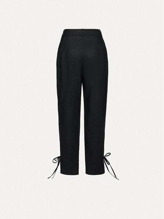 La Mania La Mania Pantaloni di tessuto JOAN Nero Basic Fit
