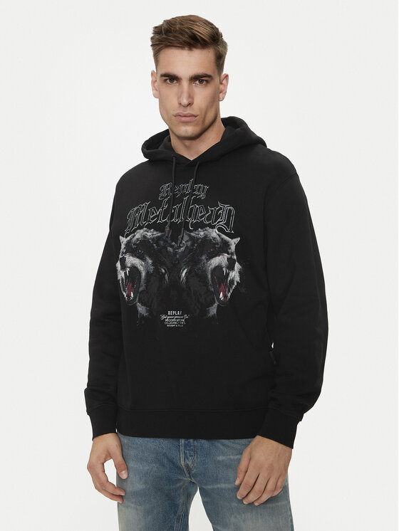 REPLAY Replay Суитшърт M6974 .000.21842 Черен Regular Fit