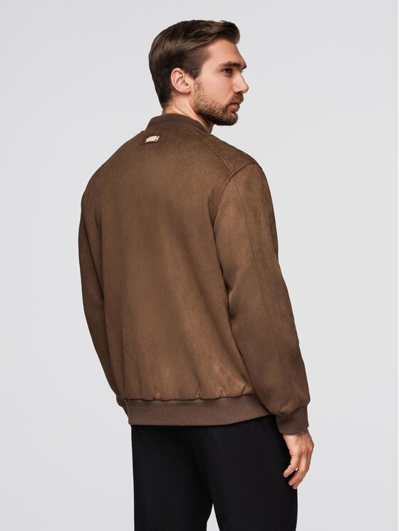 Ombre Ombre Kurtka bomber OM-JAFL-0232 Brązowy Regular Fit