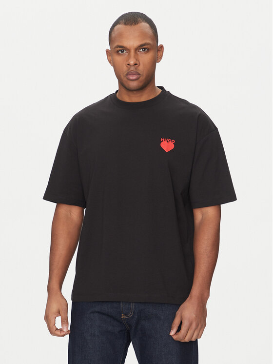 HUGO HUGO Tricou Dewdam 50530557 Negru Relaxed Fit