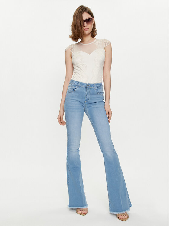 Rinascimento Rinascimento Боді CFC0117443003 Écru Slim Fit