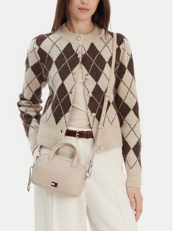 Tommy Jeans Geantă Tjw City Trunk Crossover AW0AW18084 Crem