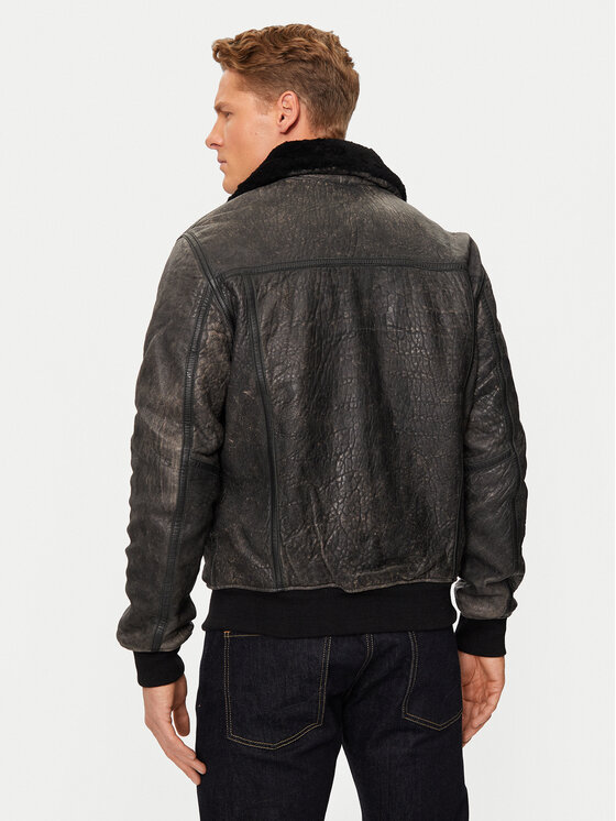 Schott NYC Schott NYC Geacă de piele LCBOMBARDIER Negru Regular Fit