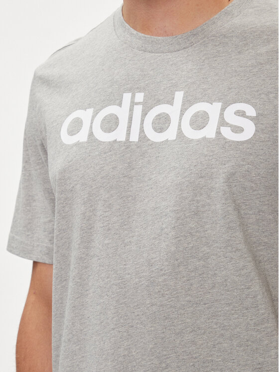 adidas adidas T-Shirt Essentials Single Jersey Linear Embroidered Logo T-Shirt IC9277 Grau Regular Fit