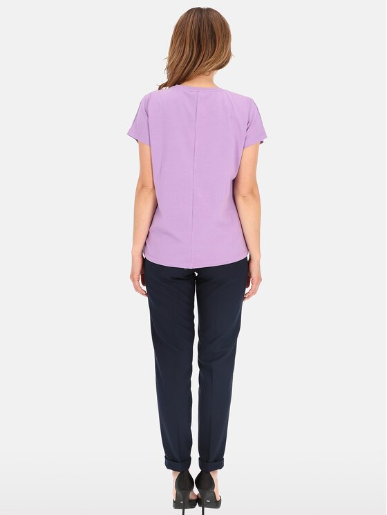 Perso Perso T-Shirt TCE243000F Fioletowy Regular Fit