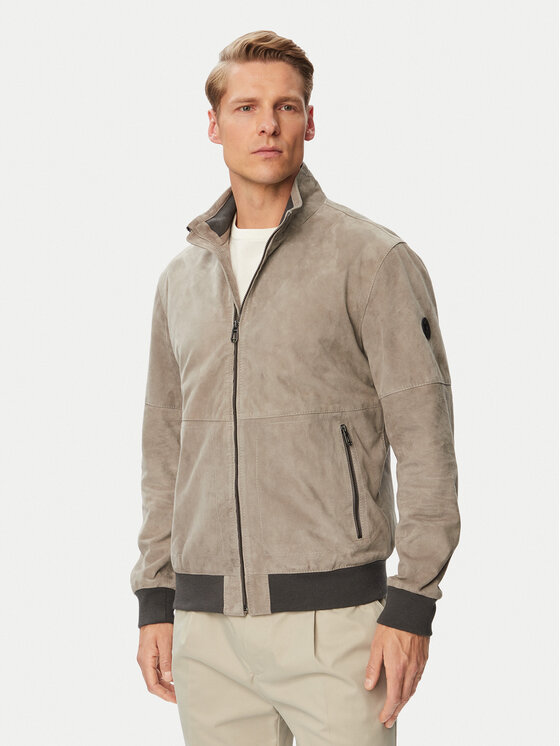 JOOP! JOOP! Кожено яке Cosmo 80100853 Сив Regular Fit