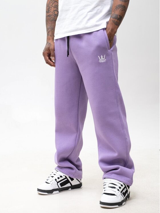 Jigga Wear Jigga Wear Spodnie dresowe Szerokie luźne dresy sznurek na gumce 129791 Fioletowy Baggy Fit