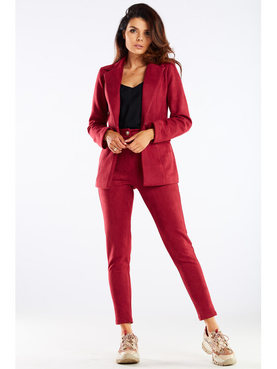 Awama Awama Dámské kalhoty A461 Bordó Basic Fit