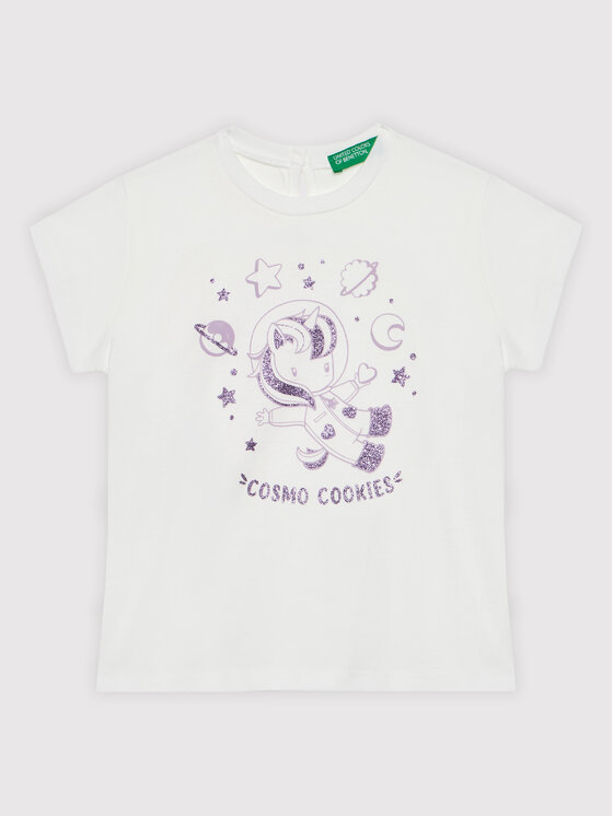 Dziewczęcy T-Shirt United Colors Of Benetton, Rozmiar 82, Biały, 3I1XG101X