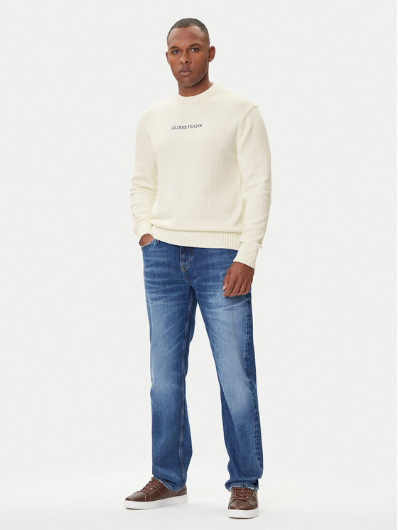 Guess Jeans Guess Jeans Sveter M4BR31 Z3HM1 Écru Regular Fit