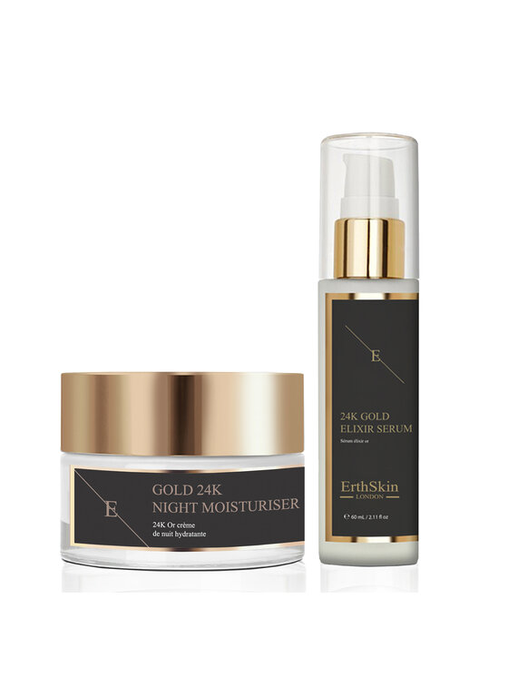 Serum Erthskin London, Przeciwzmarszczkowe serum eliksirowe + krem ​​nawilżający na noc