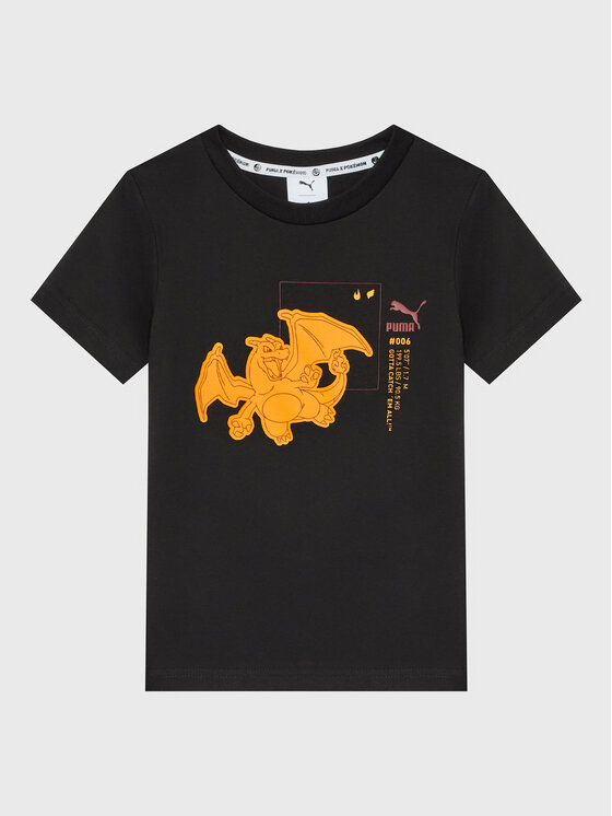 Puma Puma Tričko Pokemon 536429 Čierna Regular Fit