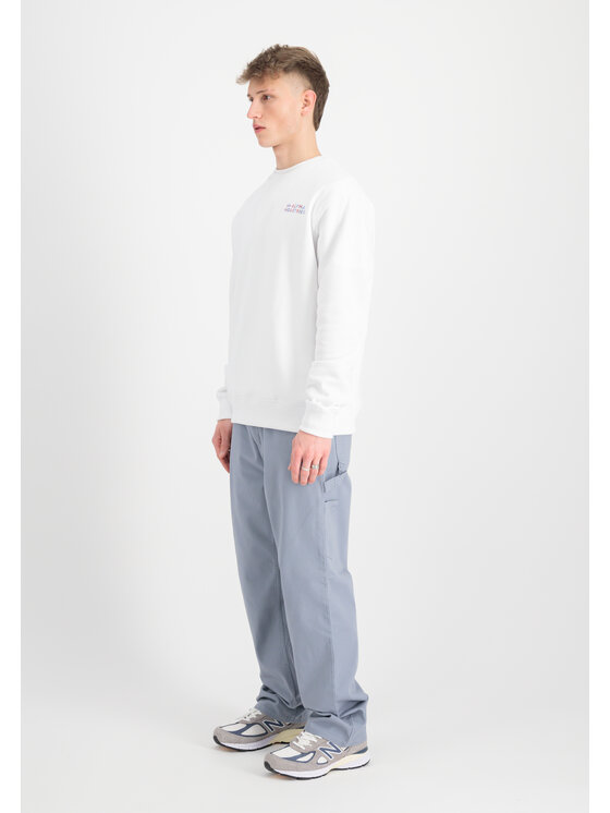 Alpha Industries Alpha Industries Bluza Holographic Small Logo Sweater Biały Regular Fit