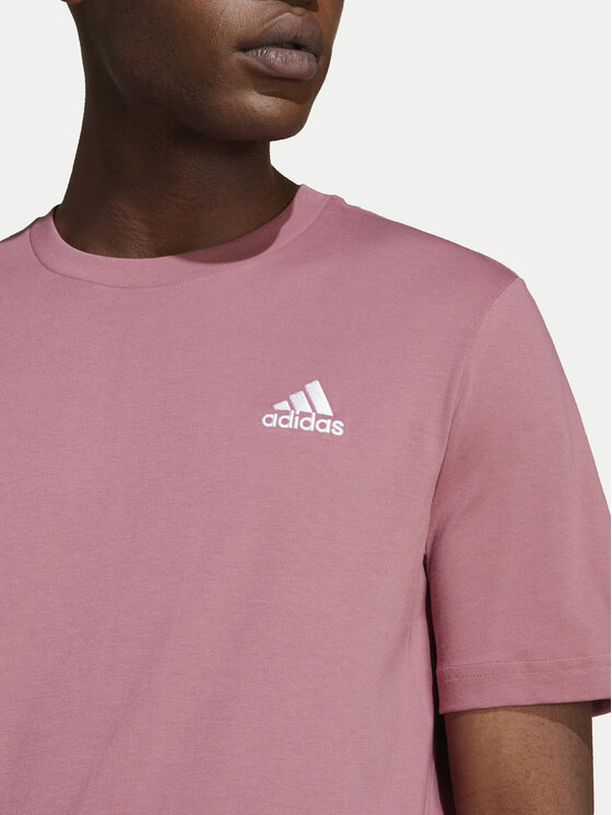 adidas T Shirt Essentials Small Logo IX0120 Rosa Regular Fit Modivo