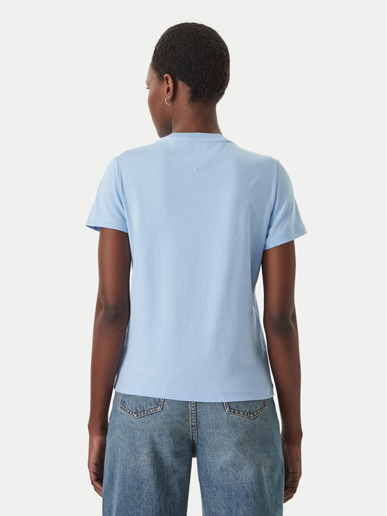 Tommy Jeans Tommy Jeans Tricou Bubble Logo DW0DW22310 Albastru celest Regular Fit