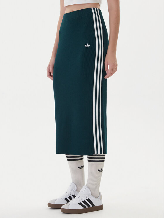adidas adidas Pouzdrová sukně adicolor Knit 3-Stripes JW2662 Zelená Regular Fit
