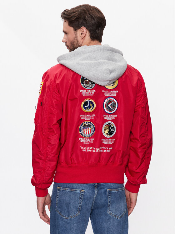Alpha Industries Alpha Industries Kurtka bomber MA-1 Zip Hood Apollo 136106 Czerwony Regular Fit