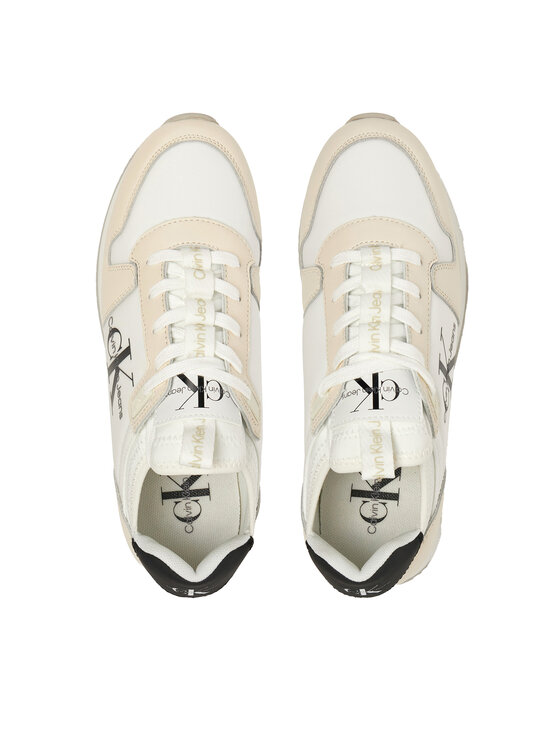 Calvin Klein Jeans Calvin Klein Jeans Sneakersy Runner Sock Laceup Ml Lth YW0YW01616 Biela