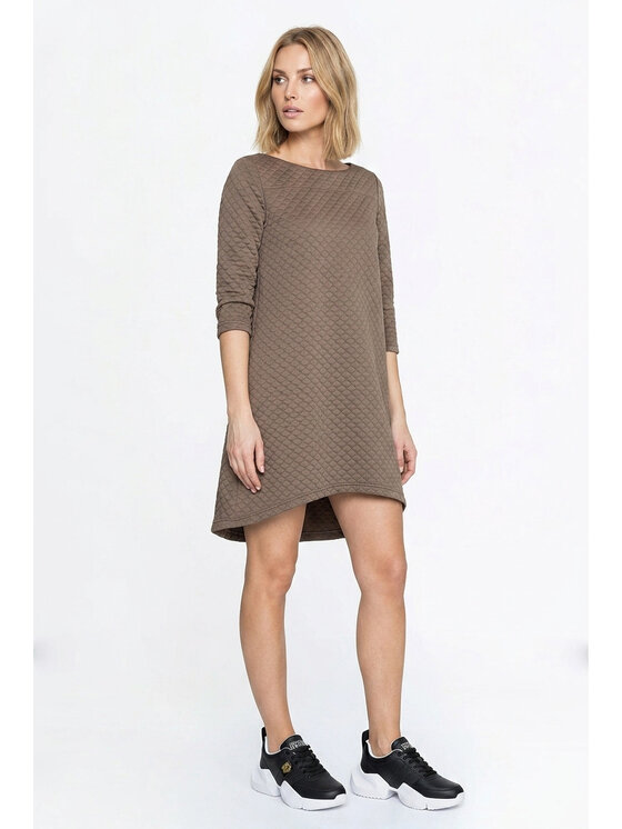 FIGL FIGL Sukienka codzienna M1363 Beżowy Loose Fit