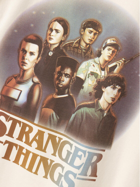 NAME IT NAME IT T-Shirt STRANGER THINGS 13227698 Biały Regular Fit