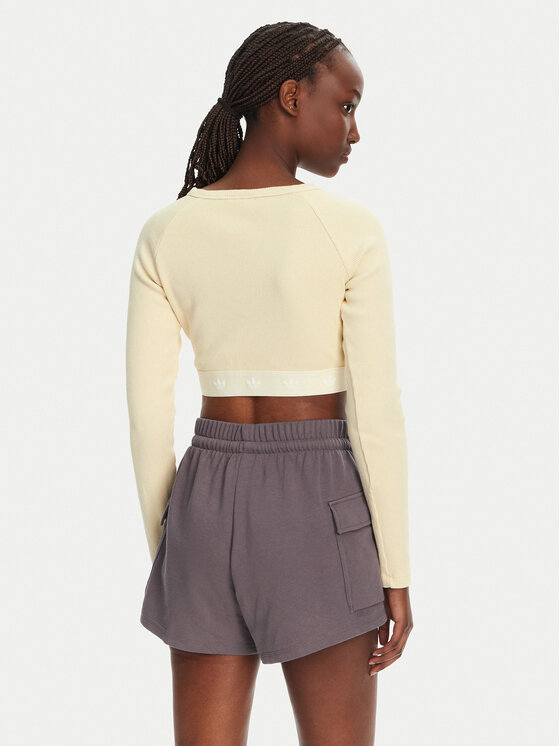 adidas adidas Blúzka Ribbed JD0013 Béžová Slim Fit