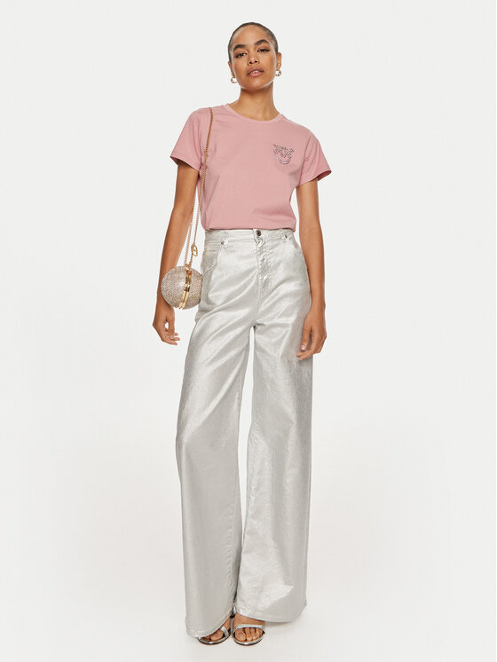 PINKO Pinko T-krekls Nambrone 103320 A24E Rozā Relaxed Fit