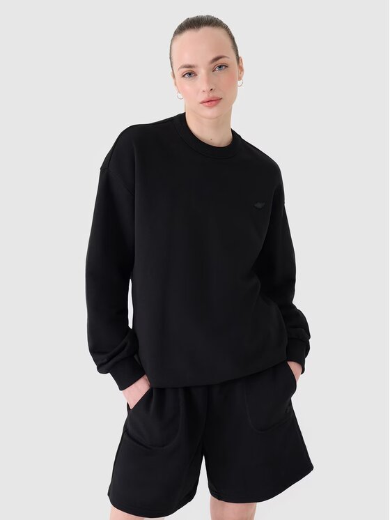4F 4F Mikina 4FWSS25TSWSU1546-20S Čierna Regular Fit
