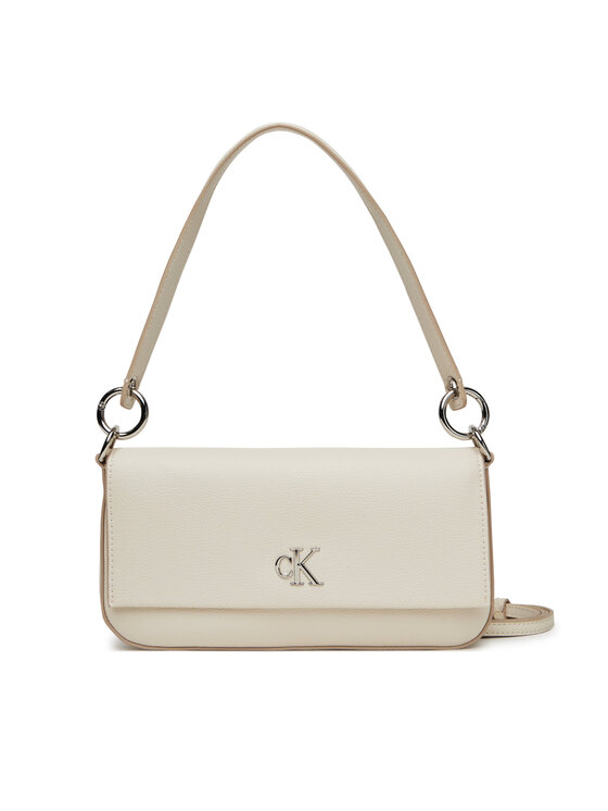 Geantă Calvin Klein Jeans Minimal Monogram Shoulder Pouch LV04K3161G Alb