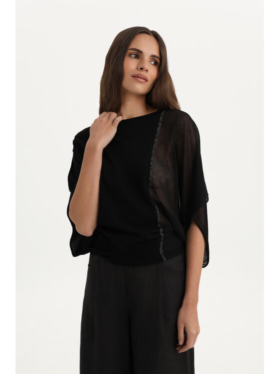Deni Cler Milano Deni Cler Milano Sweter T-DC-S215-F2-10-90-1 Czarny Loose Fit
