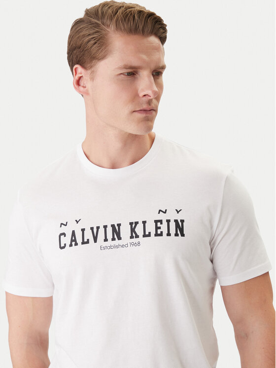 Calvin Klein Jeans Calvin Klein Jeans Tričko Coll Word Graphic LV14RE817G Biela Regular Fit