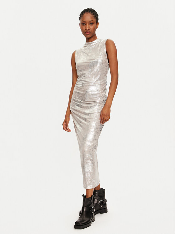 Vila Vila Cocktail obleka 14100142 Srebrna Regular Fit