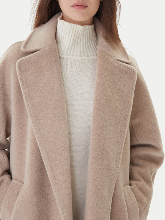 Weekend Max Mara Weekend Max Mara Płaszcz wełniany Tempera 2525016082 Beżowy Regular Fit