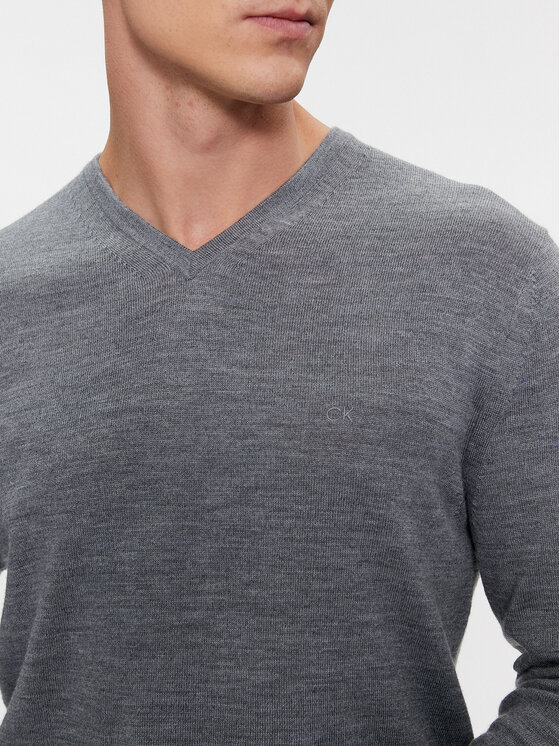 Calvin Klein Calvin Klein Sweter K10K110423 Szary Slim Fit