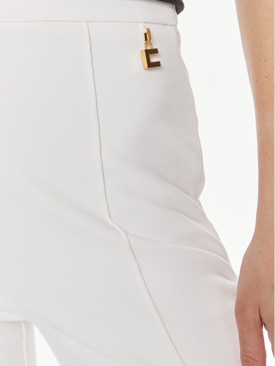Elisabetta Franchi Elisabetta Franchi Παντελόνι υφασμάτινο PA-026-41E2-V250 Λευκό Regular Fit